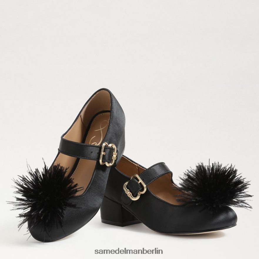 Sam Edelman Talia Mary Jane mit Blockabsatz Kinder schwarzes Leder Schuhwerk 2P8JNV1046 - Image 7