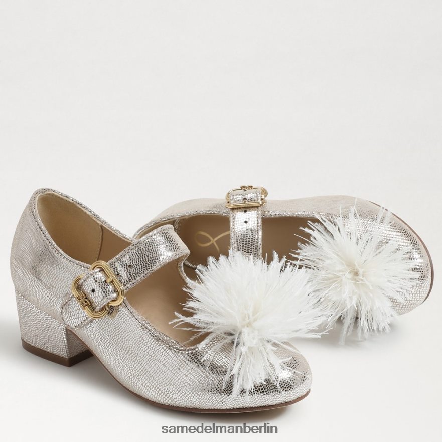 Sam Edelman Talia Mary Jane mit Blockabsatz Kinder weiches Silber Schuhwerk 2P8JNV1047 - Image 7