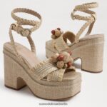 Sam Edelman Tate Plateausandale Frauen Eierschale Schuhwerk 2P8JNV689 - Image 7