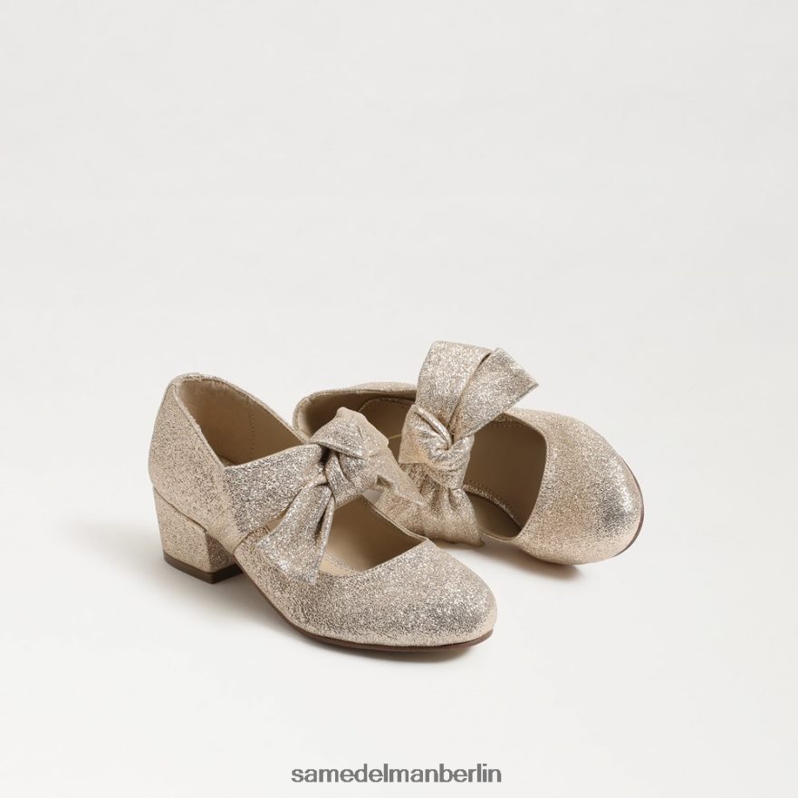 Sam Edelman Teddy-Blockabsatz Mary Jane Kinder Gold Blatt Schuhwerk 2P8JNV934 - Image 7