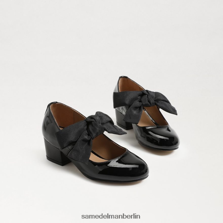 Sam Edelman Teddy-Blockabsatz Mary Jane Kinder schwarzes Lackleder Schuhwerk 2P8JNV935 - Image 7