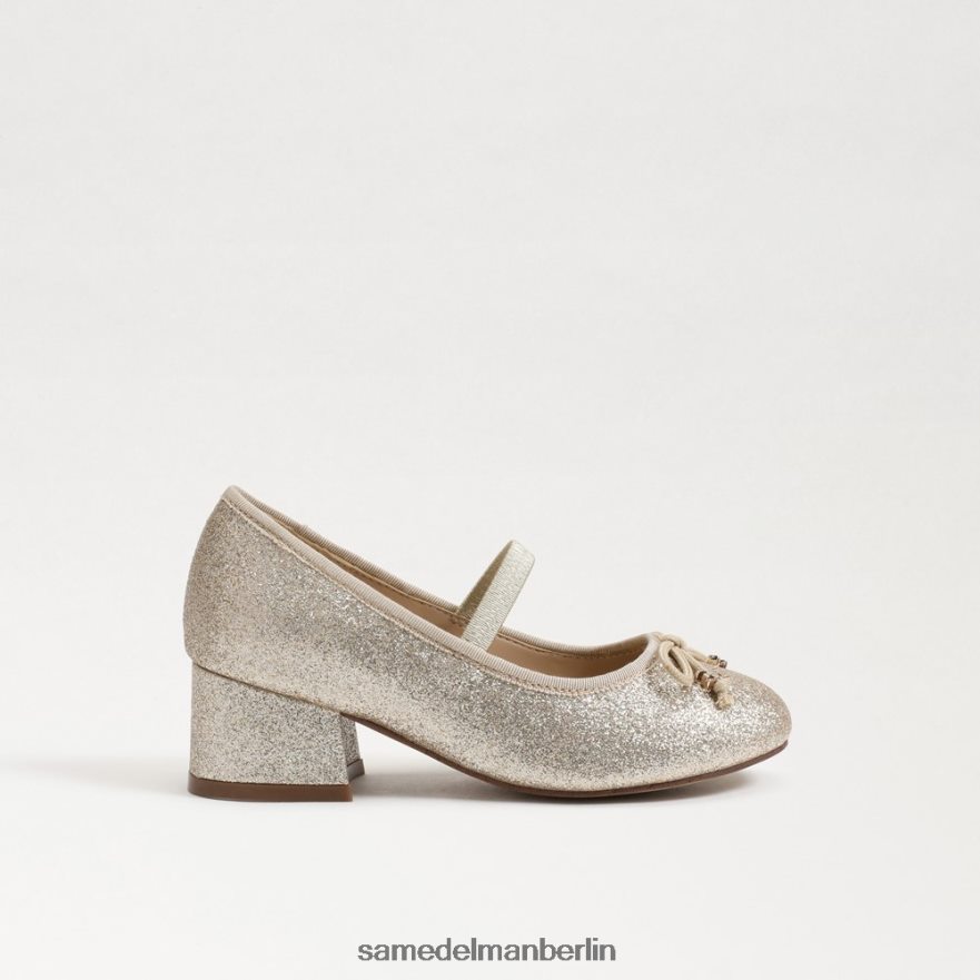 Sam Edelman Tyra Mary Jane mit Blockabsatz Kinder Gold Blatt Schuhwerk 2P8JNV980 - Image 2