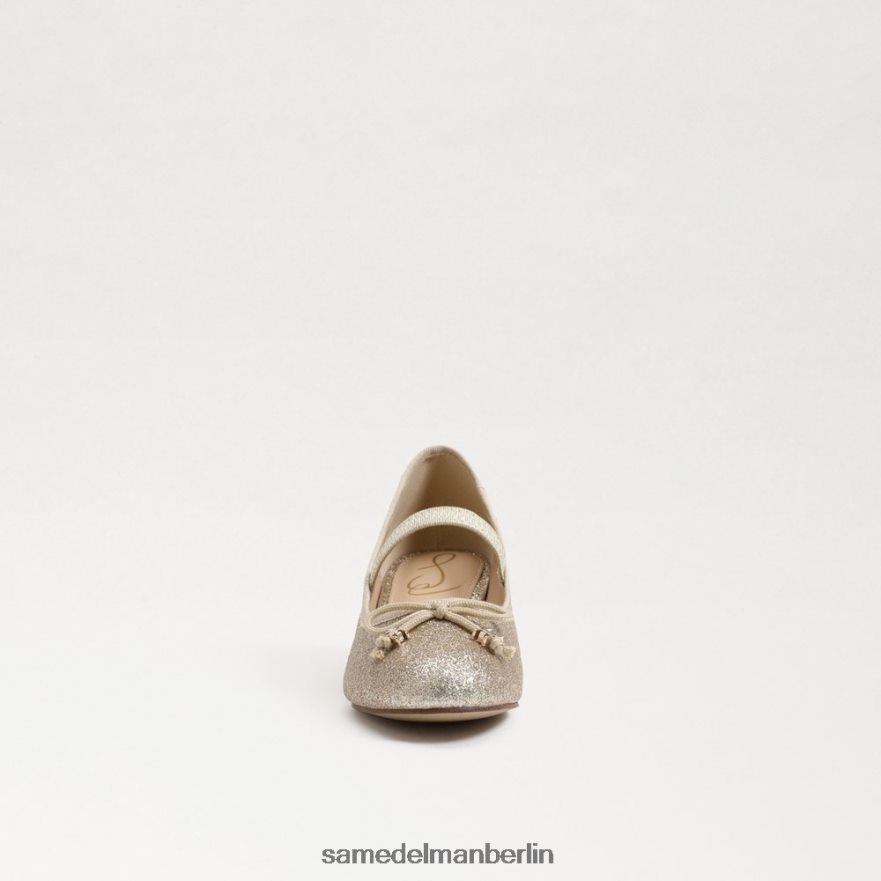 Sam Edelman Tyra Mary Jane mit Blockabsatz Kinder Gold Blatt Schuhwerk 2P8JNV980 - Image 3