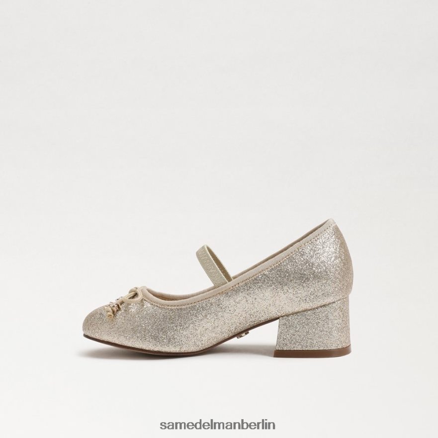 Sam Edelman Tyra Mary Jane mit Blockabsatz Kinder Gold Blatt Schuhwerk 2P8JNV980 - Image 4
