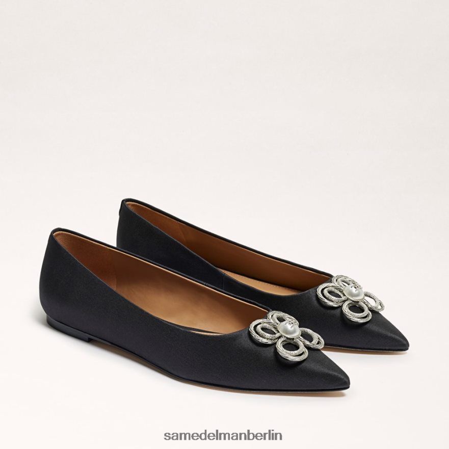 Sam Edelman Wanda Tour spitze Zehenpartie flach Frauen schwarzer Stoff Schuhwerk 2P8JNV271 - Image 1