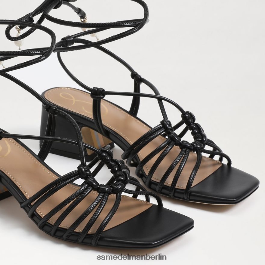 Sam Edelman Westley Schnürsandale mit Blockabsatz Frauen schwarzes Leder Schuhwerk 2P8JNV398 - Image 7