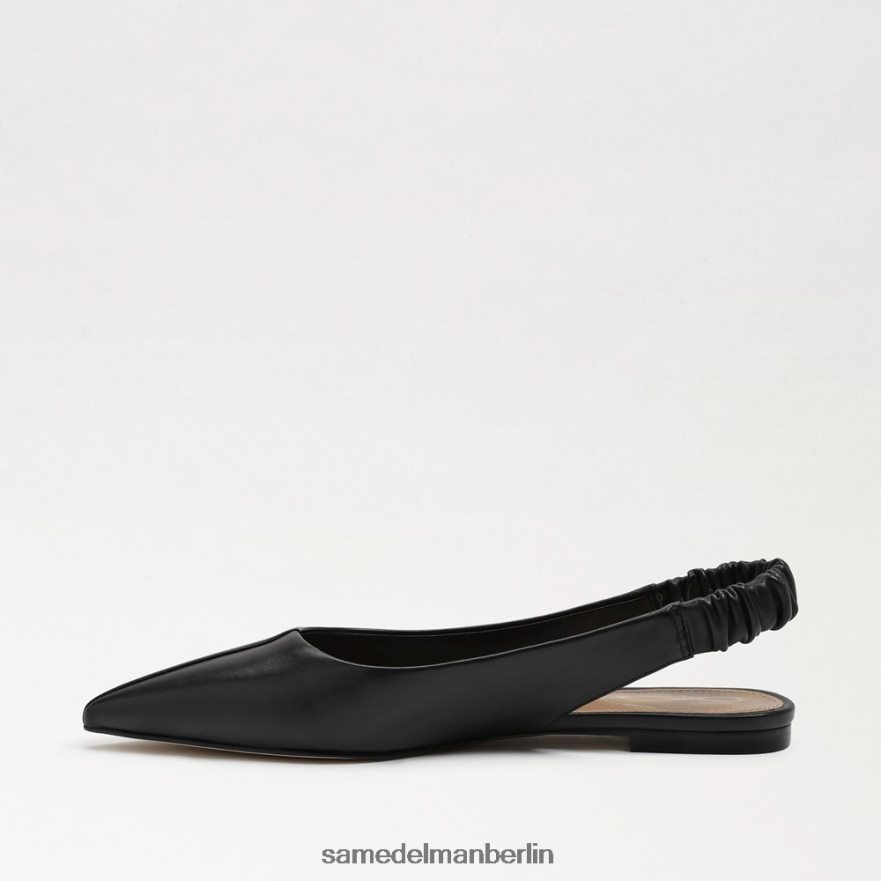 Sam Edelman Whitney Slingback, spitze Zehenpartie, flach Frauen schwarzes Leder Schuhwerk 2P8JNV736 - Image 4