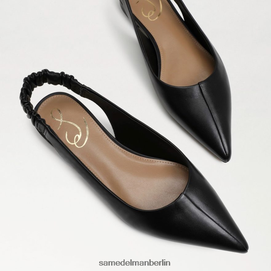 Sam Edelman Whitney Slingback, spitze Zehenpartie, flach Frauen schwarzes Leder Schuhwerk 2P8JNV736 - Image 7