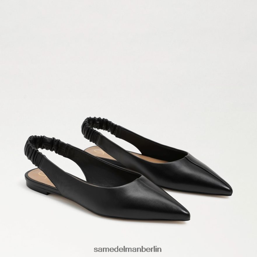 Sam Edelman Whitney Slingback, spitze Zehenpartie, flach Frauen schwarzes Leder Schuhwerk 2P8JNV736 - Image 1