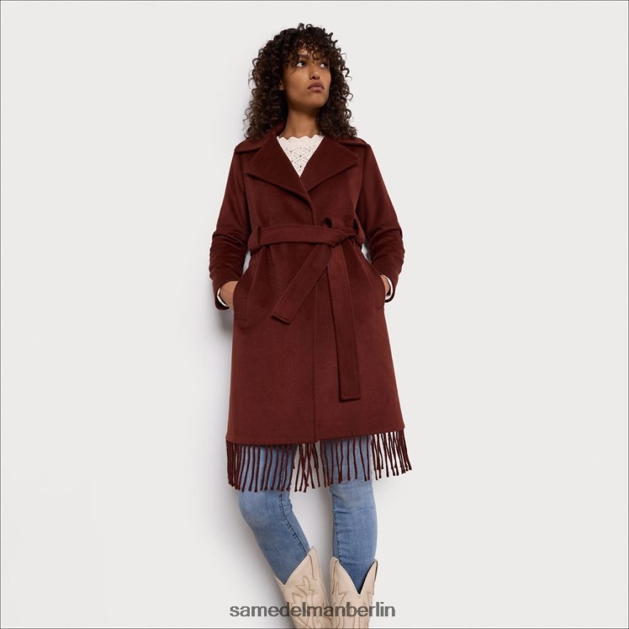 Sam Edelman Wickelmantel mit Fransen und Gürtel Frauen Kastanie Bekleidung 2P8JNV1238 - Image 2