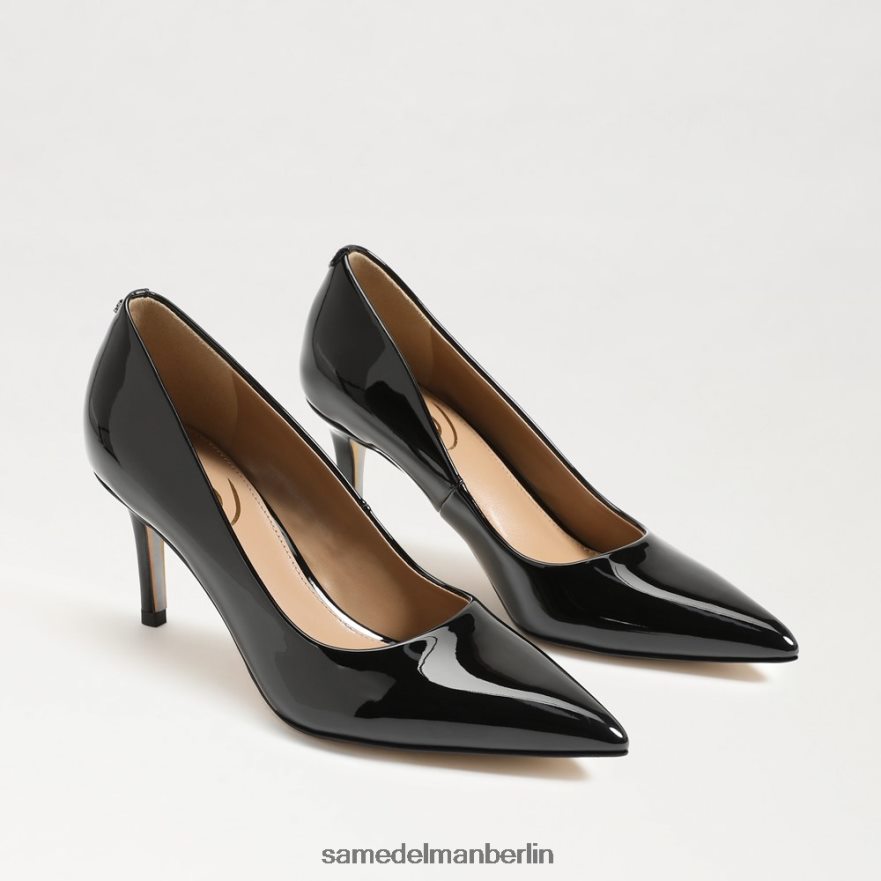 Sam Edelman Wiener Kitten-Heel-Pumpe Frauen schwarzes Lackleder Schuhwerk 2P8JNV213 - Image 1