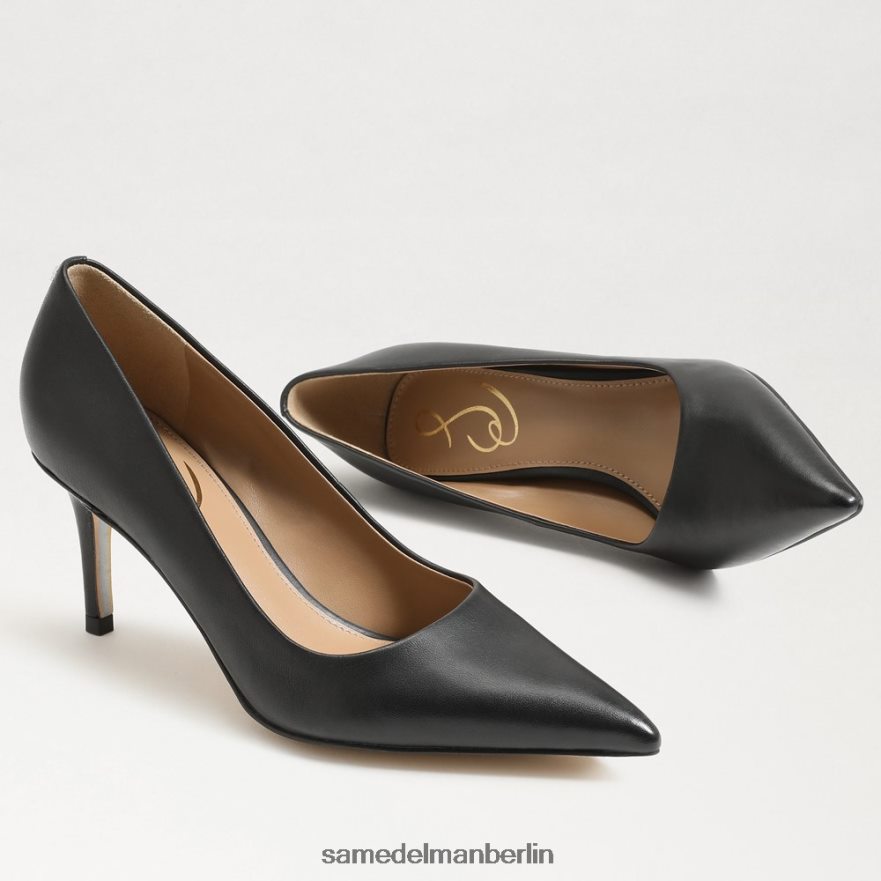 Sam Edelman Wiener Kitten-Heel-Pumpe Frauen schwarzes Leder Schuhwerk 2P8JNV209 - Image 7