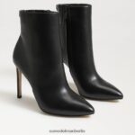 Sam Edelman Wrenley Bootie-Absatz Frauen schwarzes Leder Schuhwerk 2P8JNV831