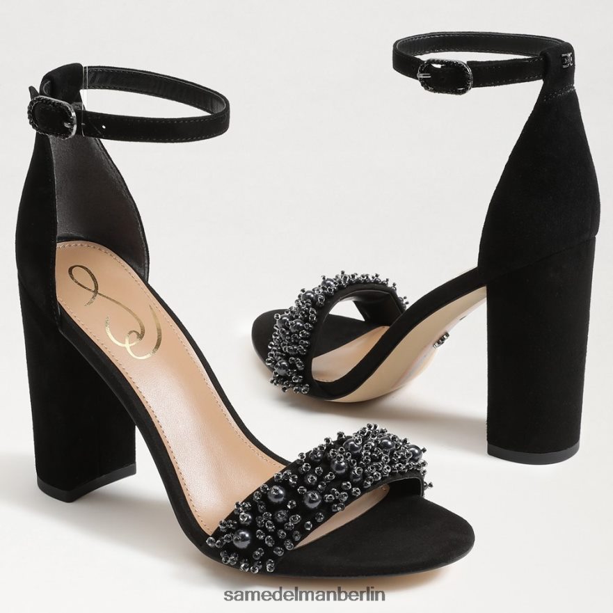 Sam Edelman Yaro Perla Sandale mit Blockabsatz Frauen schwarzes Wildleder Schuhwerk 2P8JNV619 - Image 7
