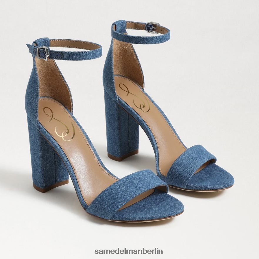 Sam Edelman Yaro-Sandale mit Blockabsatz Frauen gewaschenes Indigo Schuhwerk 2P8JNV320 - Image 1