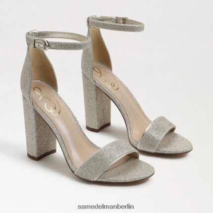 Sam Edelman Yaro-Sandale mit Blockabsatz Frauen hellgoldenes Netz Schuhwerk 2P8JNV319