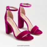 Sam Edelman Yaro-Sandale mit Blockabsatz Frauen Himbeersamt Schuhwerk 2P8JNV318