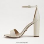 Sam Edelman Yaro-Sandale mit Blockabsatz Frauen perlmuttfarbene Seide Schuhwerk 2P8JNV321 - Image 4
