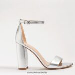 Sam Edelman Yaro-Sandale mit Blockabsatz Frauen silbernes Leder Schuhwerk 2P8JNV327 - Image 2