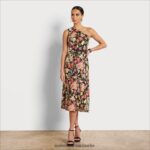 Sam Edelman 1-Schulter-Midikleid mit Blumenstickerei Frauen Pfirsich-Multi Bekleidung 2P8JNV1073 - Image 3