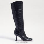 Sam Edelman Adi kniehoher Stiefel Frauen schwarzes Krokodil Schuhwerk 2P8JNV870 - Image 2