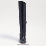 Sam Edelman Adi kniehoher Stiefel Frauen schwarzes Krokodil Schuhwerk 2P8JNV870 - Image 3