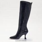 Sam Edelman Adi kniehoher Stiefel Frauen schwarzes Krokodil Schuhwerk 2P8JNV870 - Image 4