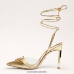 Sam Edelman Adrian Riemchen-Stiletto Frauen Bernstein Gold Schuhwerk 2P8JNV268 - Image 4