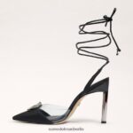 Sam Edelman Adrian Riemchen-Stiletto Frauen schwarzes Wildleder Schuhwerk 2P8JNV269 - Image 4
