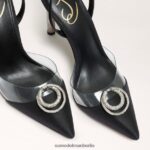 Sam Edelman Adrian Riemchen-Stiletto Frauen schwarzes Wildleder Schuhwerk 2P8JNV269 - Image 6