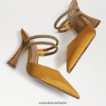 Sam Edelman Agustina Mule-Pumpe Frauen goldgelber Satin Schuhwerk 2P8JNV955 - Image 7
