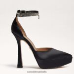 Sam Edelman Andie-Plateau-Absatz Frauen schwarzer Satin Schuhwerk 2P8JNV761 - Image 2