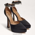 Sam Edelman Andie-Plateau-Absatz Frauen schwarzer Satin Schuhwerk 2P8JNV761