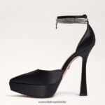 Sam Edelman Andie-Plateau-Absatz Frauen schwarzer Satin Schuhwerk 2P8JNV761 - Image 4