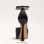 Sam Edelman Andie-Plateau-Absatz Frauen schwarzer Satin Schuhwerk 2P8JNV761 - Image 5