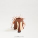 Sam Edelman Anthony-Feder-Mule-Pumpe Frauen Kakaobrauner Satin Schuhwerk 2P8JNV726 - Image 5