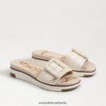 Sam Edelman Ariane-Perlen-Slide-Sandale Frauen Platin Schuhwerk 2P8JNV701