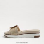 Sam Edelman Ariane Slide-Sandale Frauen Eierschale gewebt Schuhwerk 2P8JNV179 - Image 4