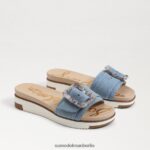 Sam Edelman Ariane Slide-Sandale Frauen Montroseblau Schuhwerk 2P8JNV180