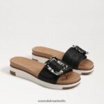 Sam Edelman Ariane Slide-Sandale Frauen schwarzes Gewebe Schuhwerk 2P8JNV184
