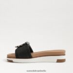 Sam Edelman Ariane Slide-Sandale Frauen schwarzes Gewebe Schuhwerk 2P8JNV184 - Image 4