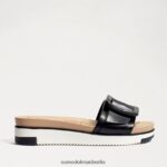 Sam Edelman Ariane Slide-Sandale Frauen schwarzes Leder Schuhwerk 2P8JNV183 - Image 2