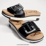 Sam Edelman Ariane Slide-Sandale Frauen schwarzes Leder Schuhwerk 2P8JNV183 - Image 7