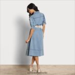 Sam Edelman Arya Midikleid Frauen blaues Chambray Bekleidung 2P8JNV1109 - Image 4