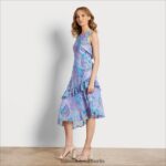 Sam Edelman asymmetrisches Paisley-Midikleid Frauen Blau-Multi Bekleidung 2P8JNV1110 - Image 2
