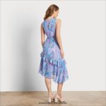 Sam Edelman asymmetrisches Paisley-Midikleid Frauen Blau-Multi Bekleidung 2P8JNV1110 - Image 4