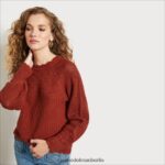 Sam Edelman Aura-Pullover Frauen Lebkuchen Bekleidung 2P8JNV1231 - Image 3