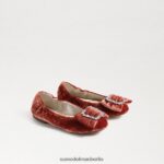 Sam Edelman Ballerinas von Farah Kinder Canyon-Orange-Samt Schuhwerk 2P8JNV1058