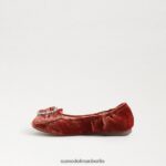 Sam Edelman Ballerinas von Farah Kinder Canyon-Orange-Samt Schuhwerk 2P8JNV1058 - Image 4