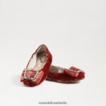 Sam Edelman Ballerinas von Farah Kinder Canyon-Orange-Samt Schuhwerk 2P8JNV1058 - Image 7